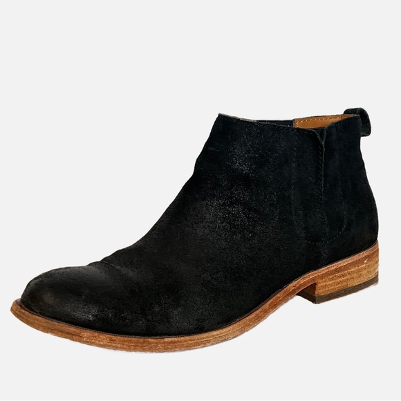 KorkEase Shoes Korkease Velma Ankle Boot Black Distressed Suede
